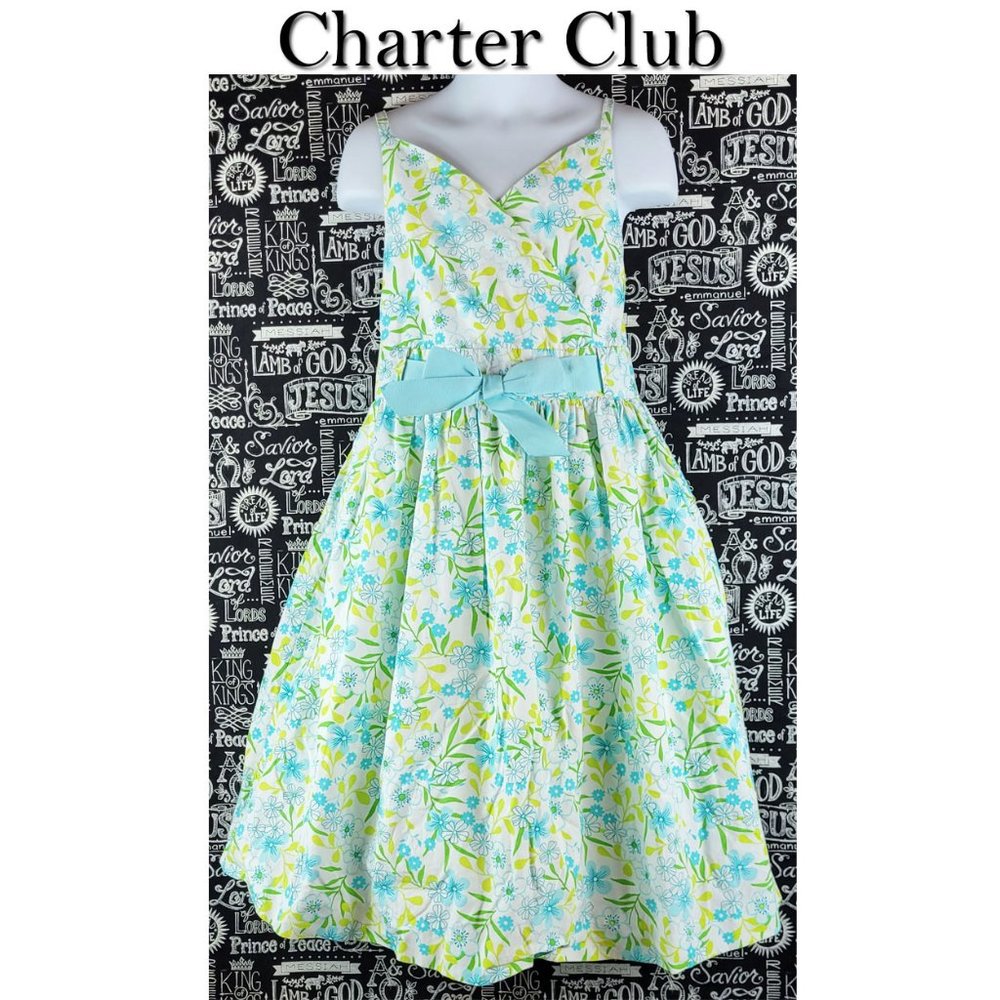 Charter Club Floral Spaghetti Strap Dress Size 10